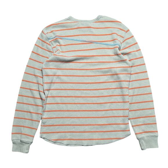 Vintage Y2K Volcom Skateboards Gray Striped Thermal Mens Small Skater Surf - Picture 4 of 6